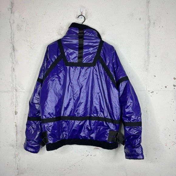 Free People Movement Vagabond Fleece Bomber Jacket Purple Black NWOT Large - Picture 9 of 12